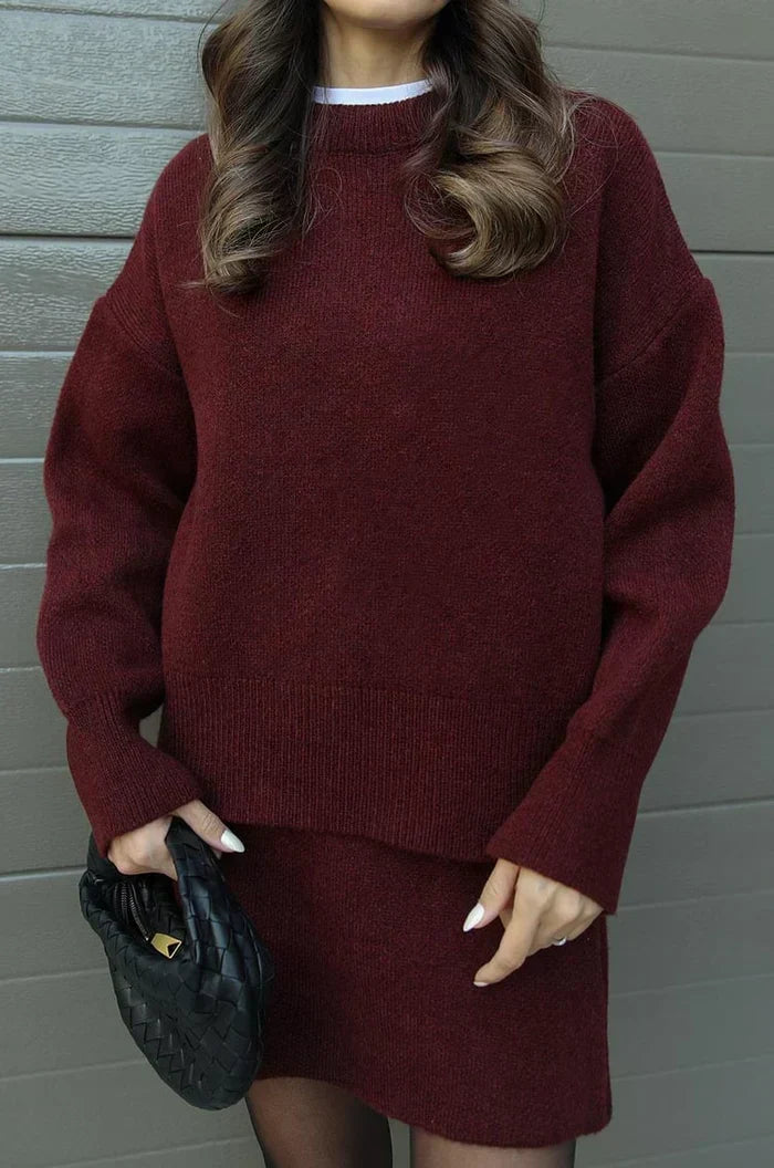 Begoña™ - Conjunto de Punto de Jersey y Falda
