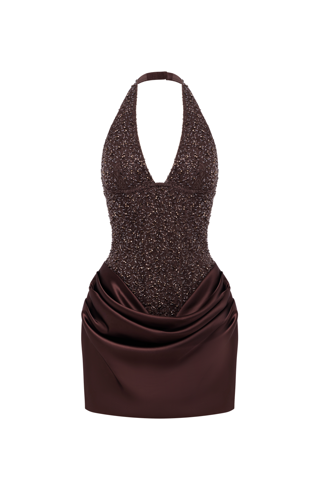 Adriana™ - Vestido Corto Bordado Ciruela