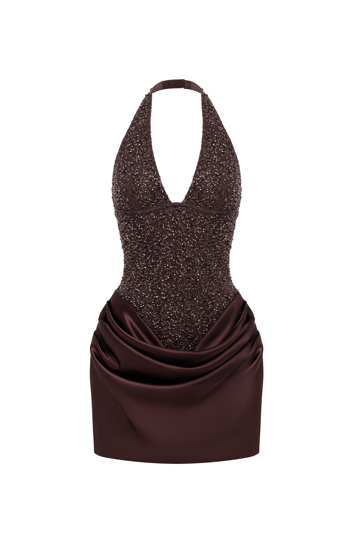 Adriana™ - Vestido Corto Bordado Ciruela