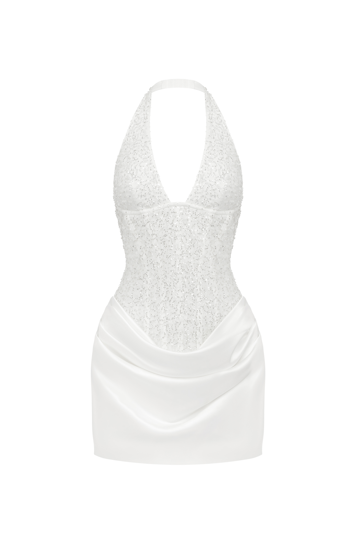 Adriana™ - Vestido Corto Bordado Marfil