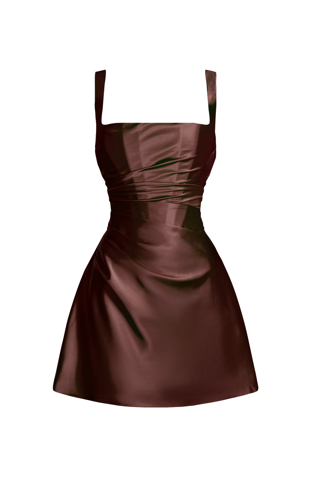 Carlota™ - Vestido Corto de Satén Ciruela