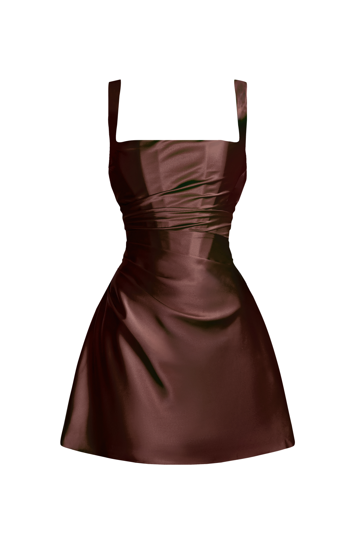 Carlota™ - Vestido Corto de Satén Ciruela