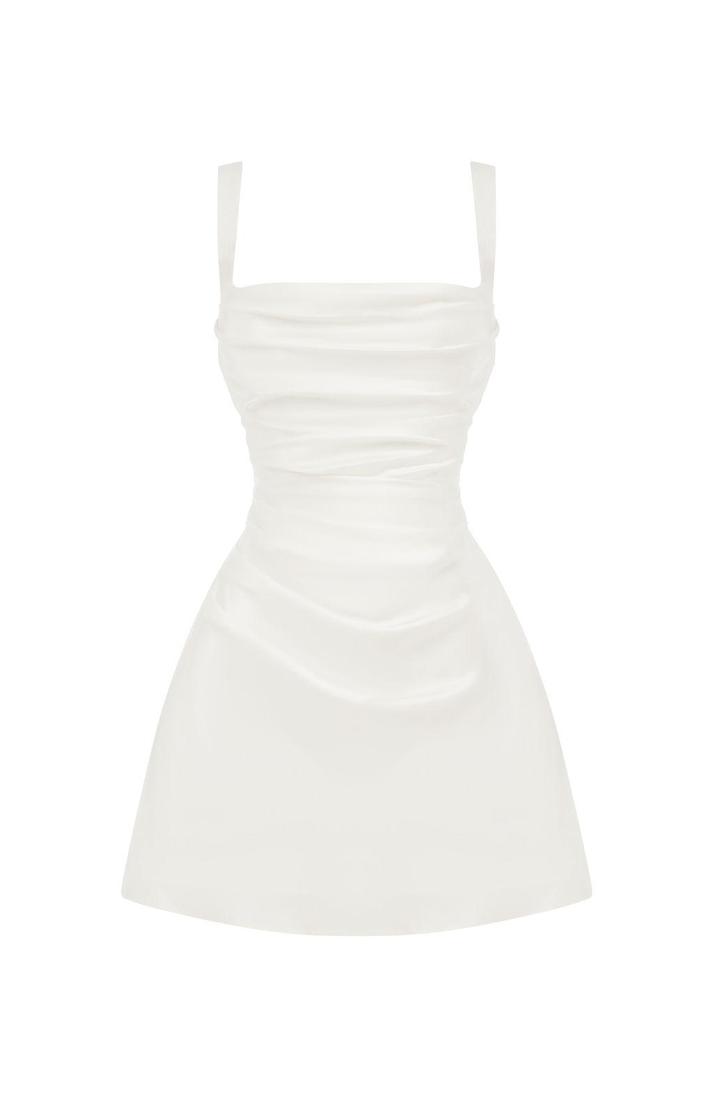 Carlota™ - Vestido Corto de Satén Marfil