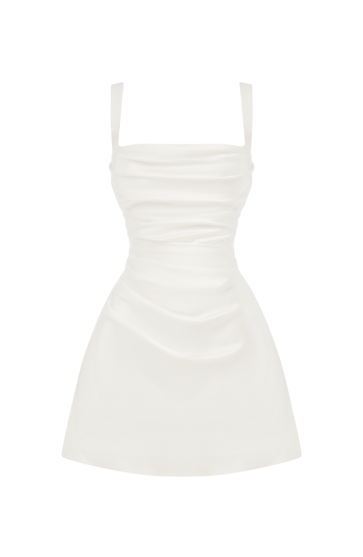 Carlota™ - Vestido Corto de Satén Marfil