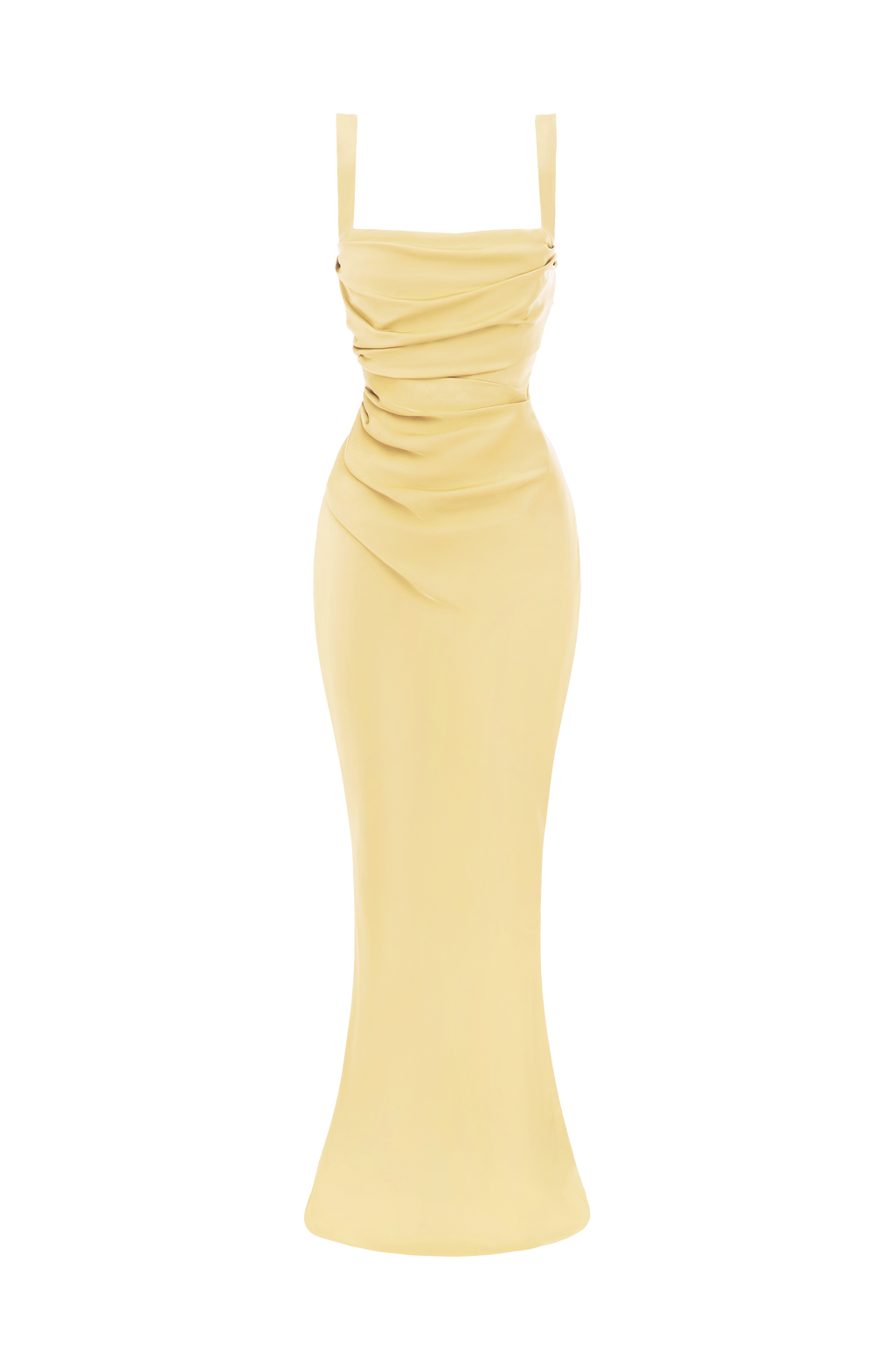 Carlota™ - Vestido Largo de Satén Limón
