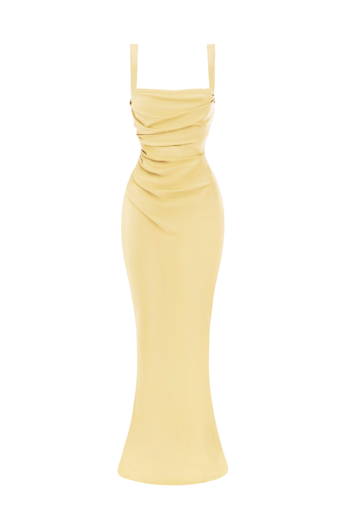 Carlota™ - Vestido Largo de Satén Limón