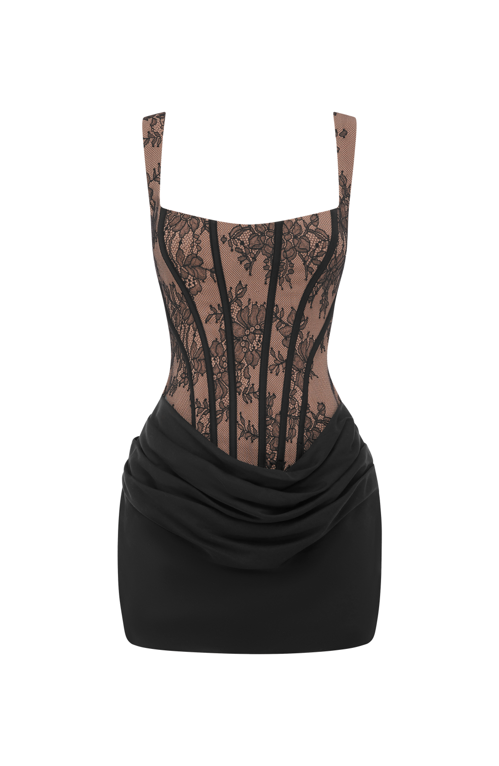 Cornelia™ - Vestido Corto de Encaje Negro