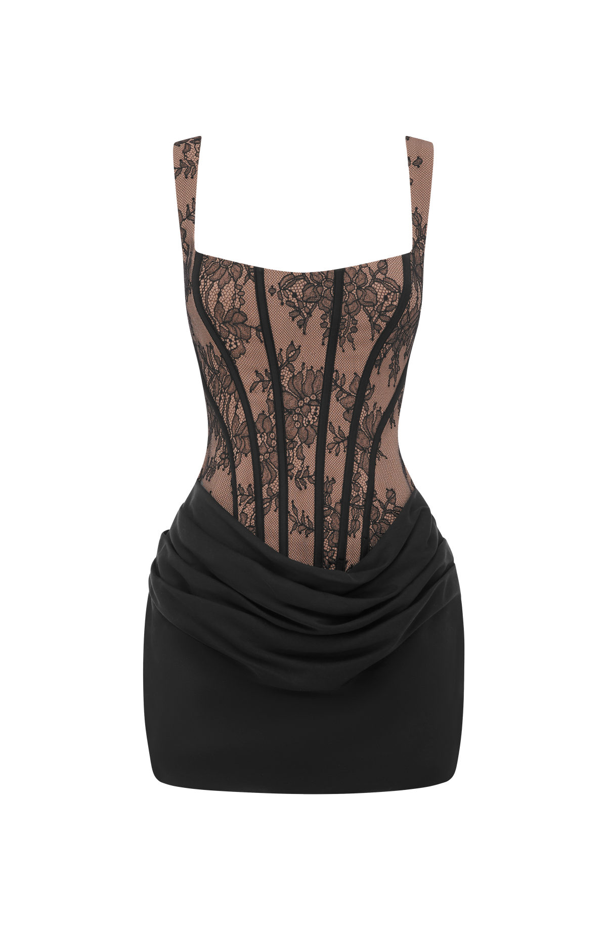 Cornelia™ - Vestido Corto de Encaje Negro