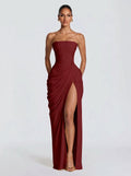 Cyra™ - Vestido Largo de Chifón Terracota