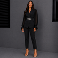 Verónica™ - Traje de chaqueta y pantalón con cinturón joya - Ana Madrid