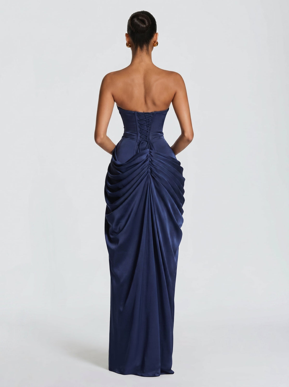 Cyra™ - Vestido Largo de Chifón Azul Marino