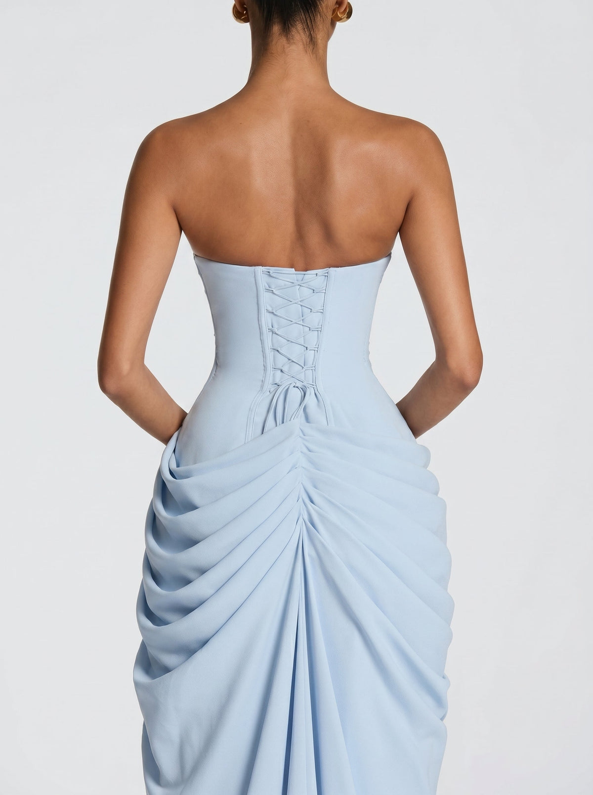Cyra™ - Vestido Largo de Chifón Celeste