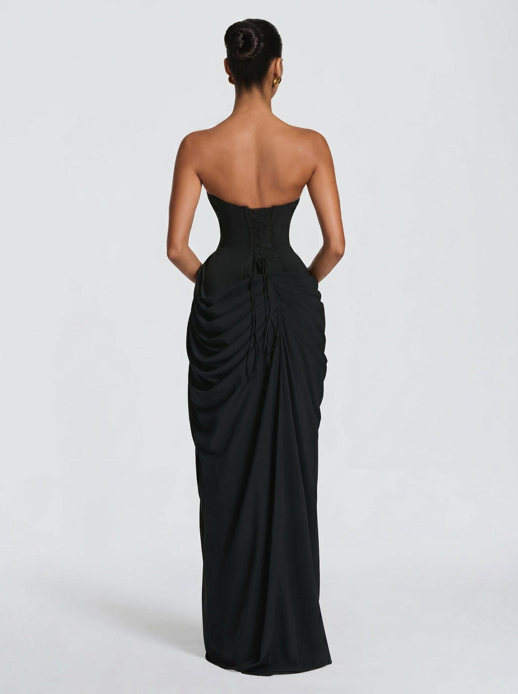 Cyra™ - Vestido Largo de Chifón Negro