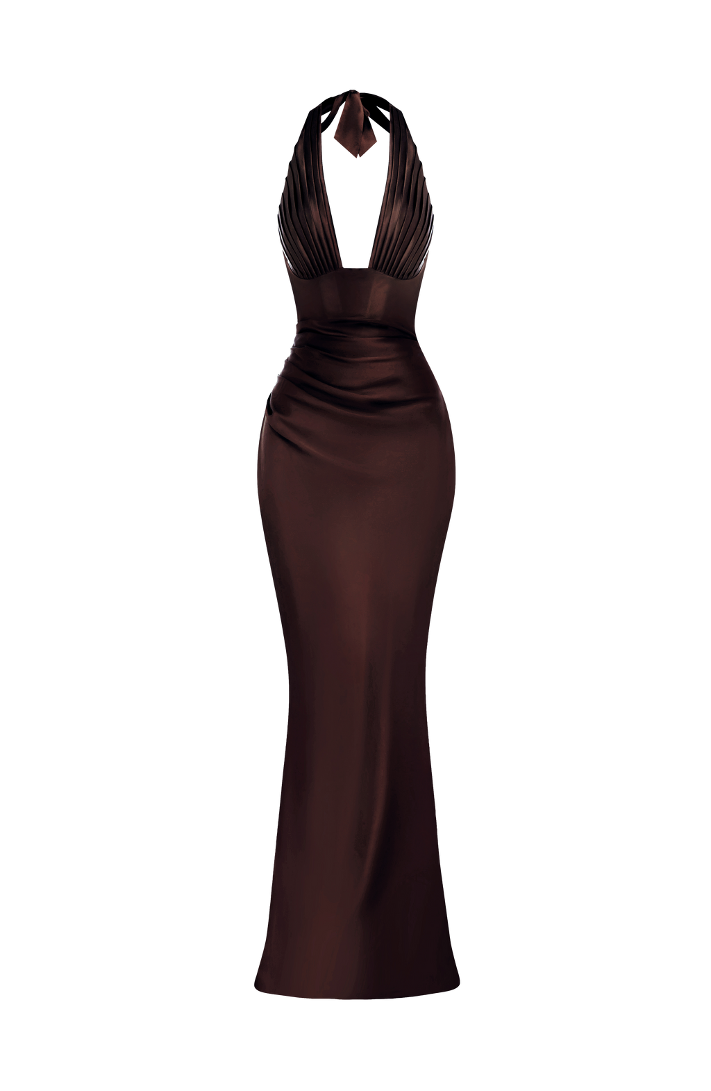 Elena™ - Vestido Largo de Satén Ciruela