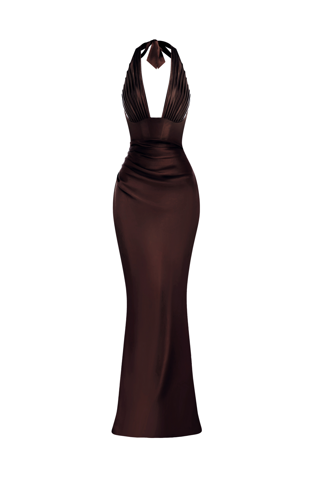 Elena™ - Vestido Largo de Satén Ciruela