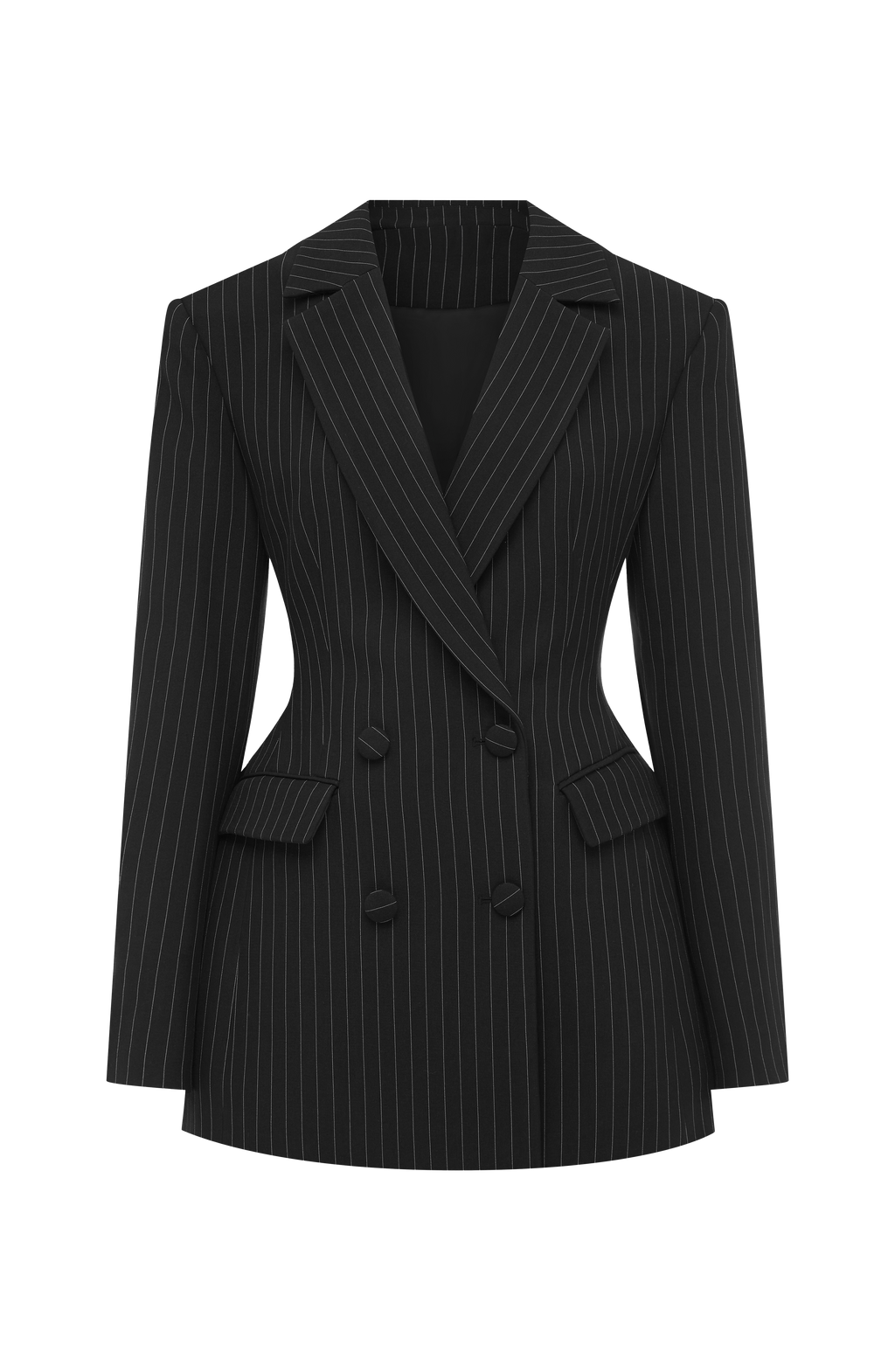 Elvira™ - Vestido Americana de Raya Diplomática Negro