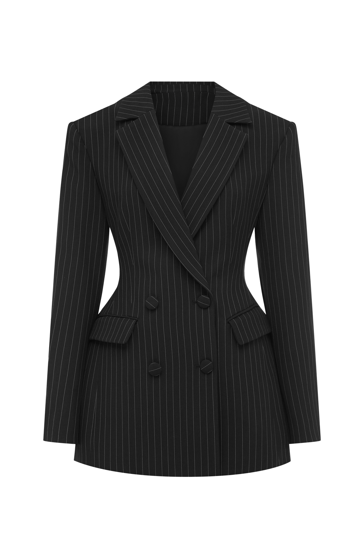 Elvira™ - Vestido Americana de Raya Diplomática Negro