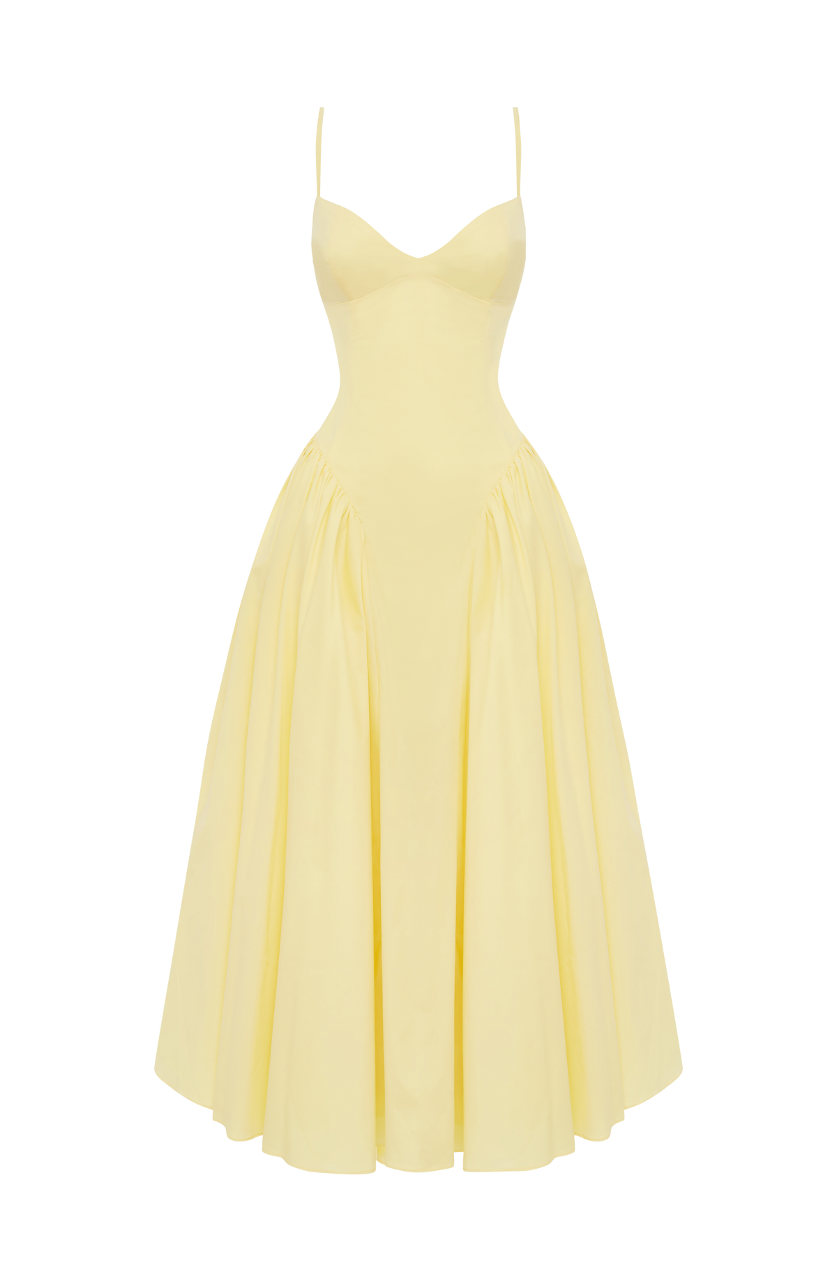Emma™ - Vestido Midi con Godets Limón
