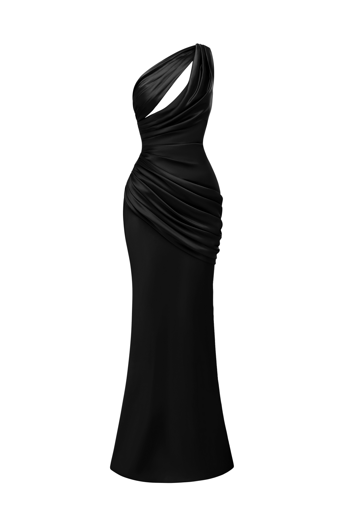 Elvira™ - Vestido Largo Asimétrico Negro