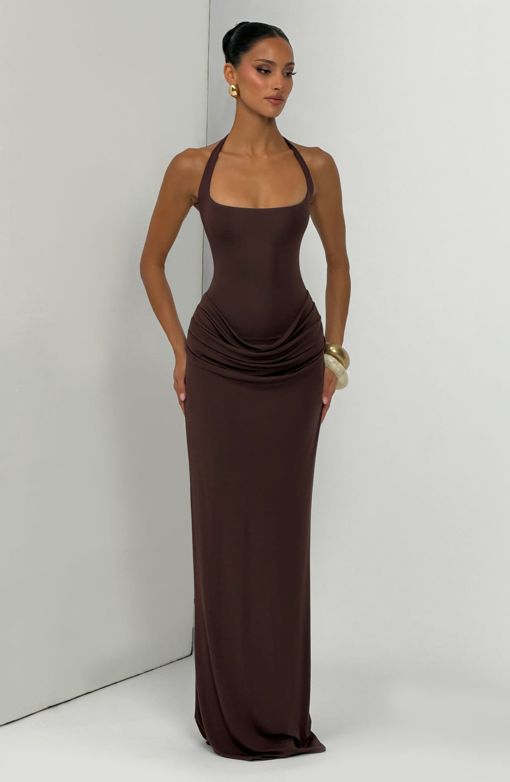 Sonia™ - Vestido Largo de Punto Ciruela