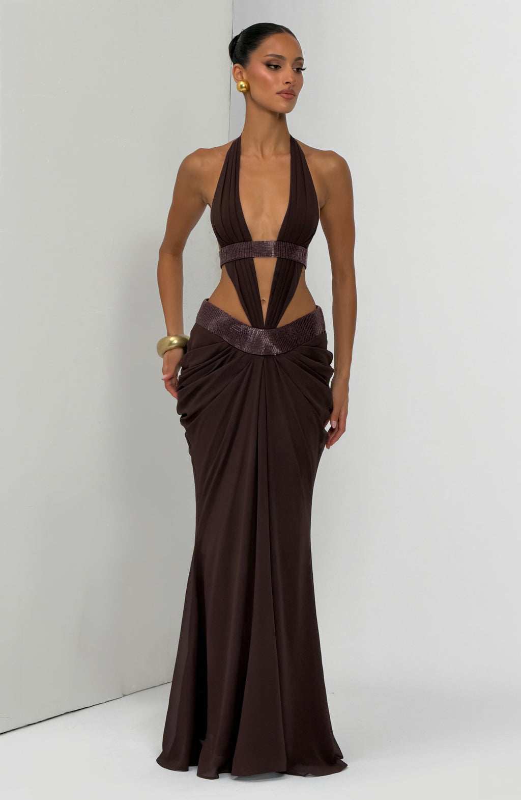 Sofía™ - Vestido Largo de Chifón Ciruela