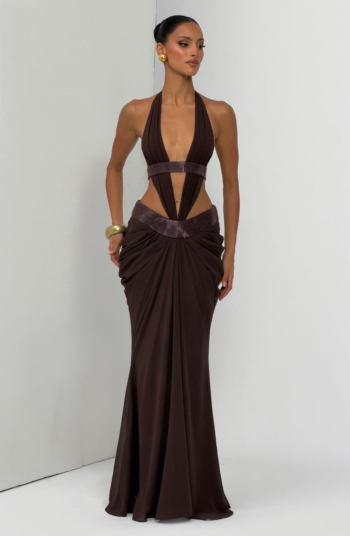 Sofía™ - Vestido Largo de Chifón Ciruela