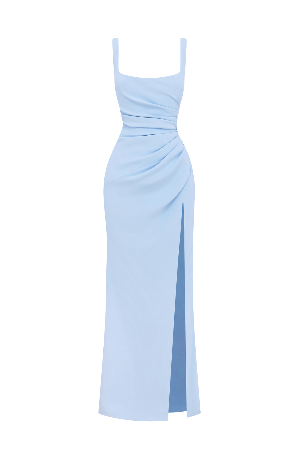 Lucía™ - Vestido Largo Cruzado Azul Glaciar