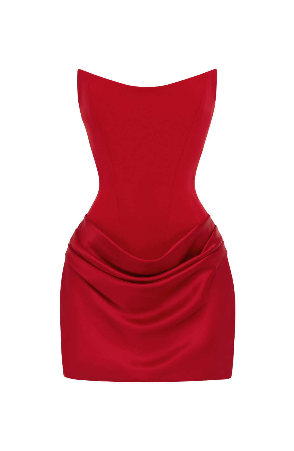 Marta™ - Vestido Corto con Sobrefalda Rojo