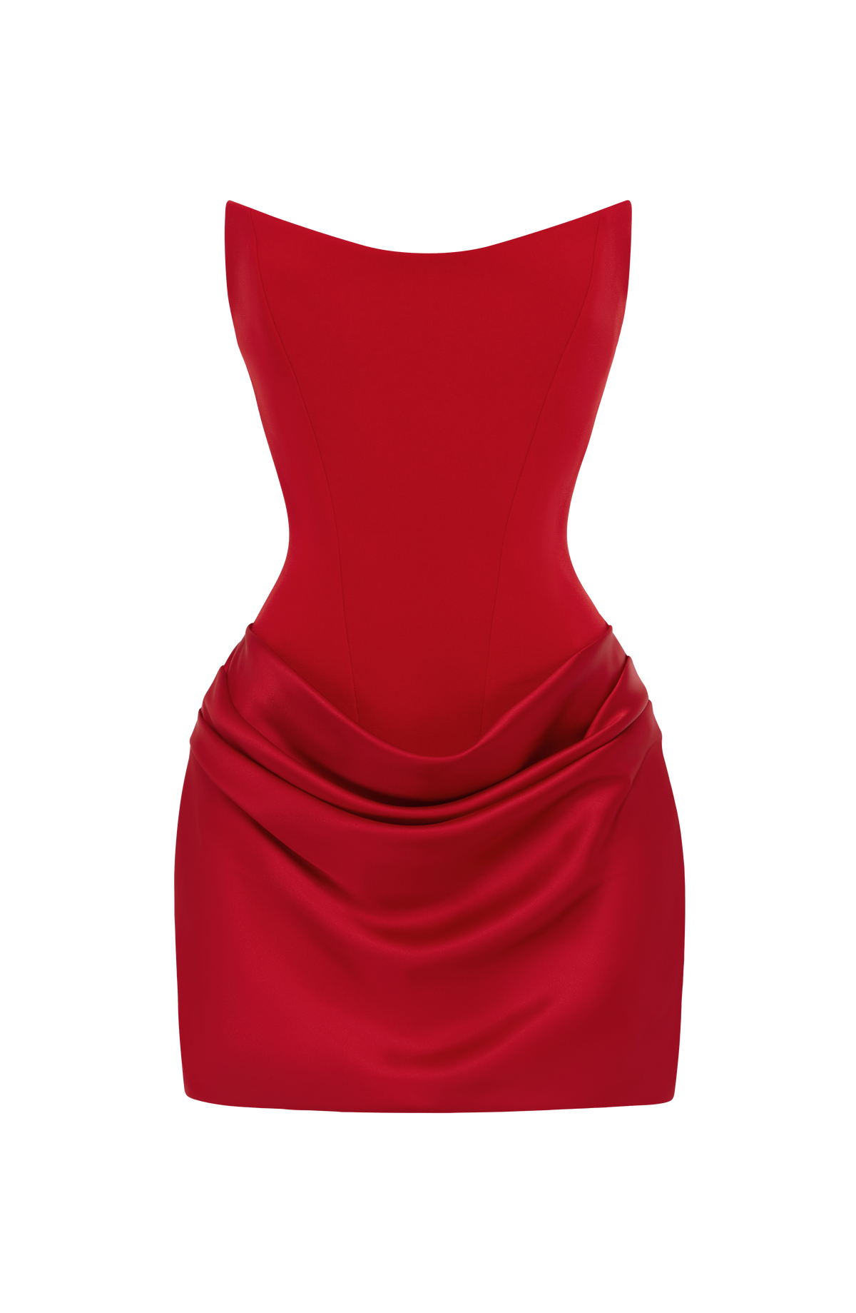 Marta™ - Vestido Corto con Sobrefalda Rojo