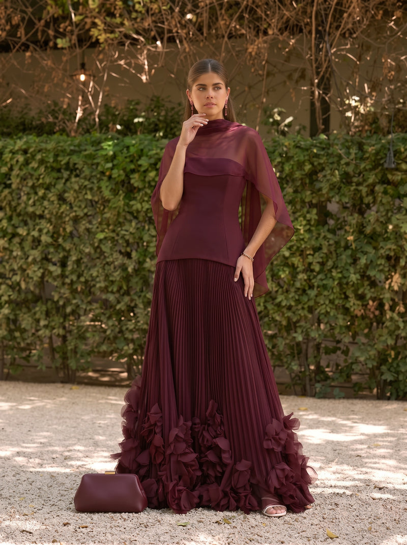Serena™ - Vestido Largo con Bordado Floral