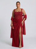 Nai™ - Vestido Largo con Corsé y Faja Compresiva Rojo, vista 3