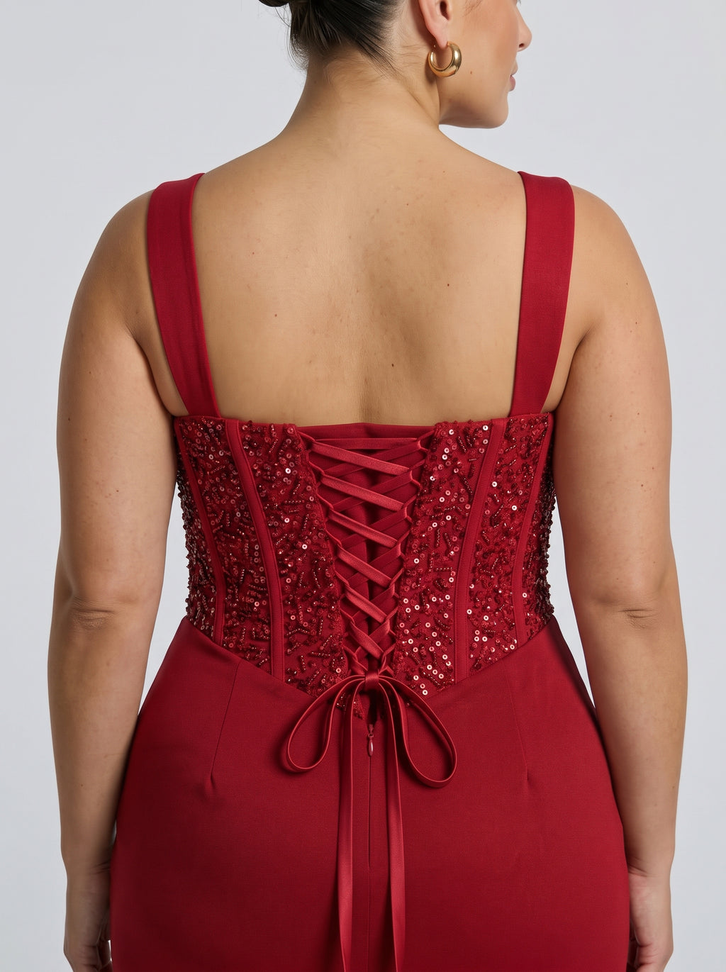 Nai™ - Vestido Largo con Corsé y Faja Compresiva Rojo