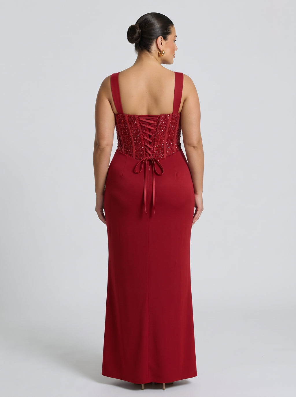 Nai™ - Vestido Largo con Corsé y Faja Compresiva Rojo, vista 4