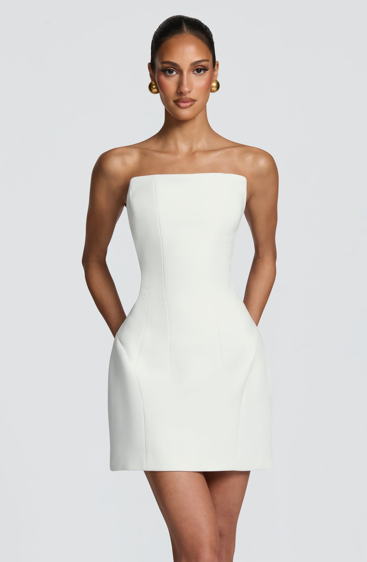 Candela™ - Vestido Corto con Corsé Marfil