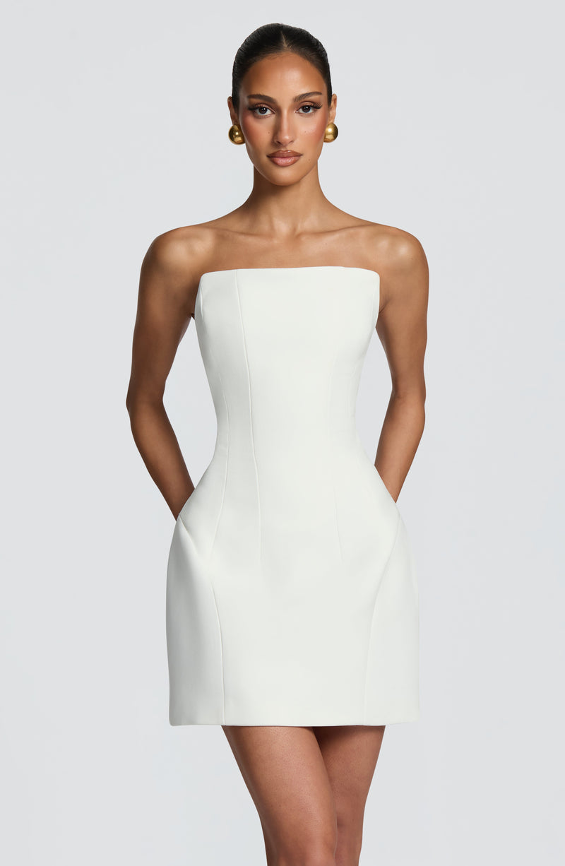 Candela™ - Vestido Corto con Corsé Marfil