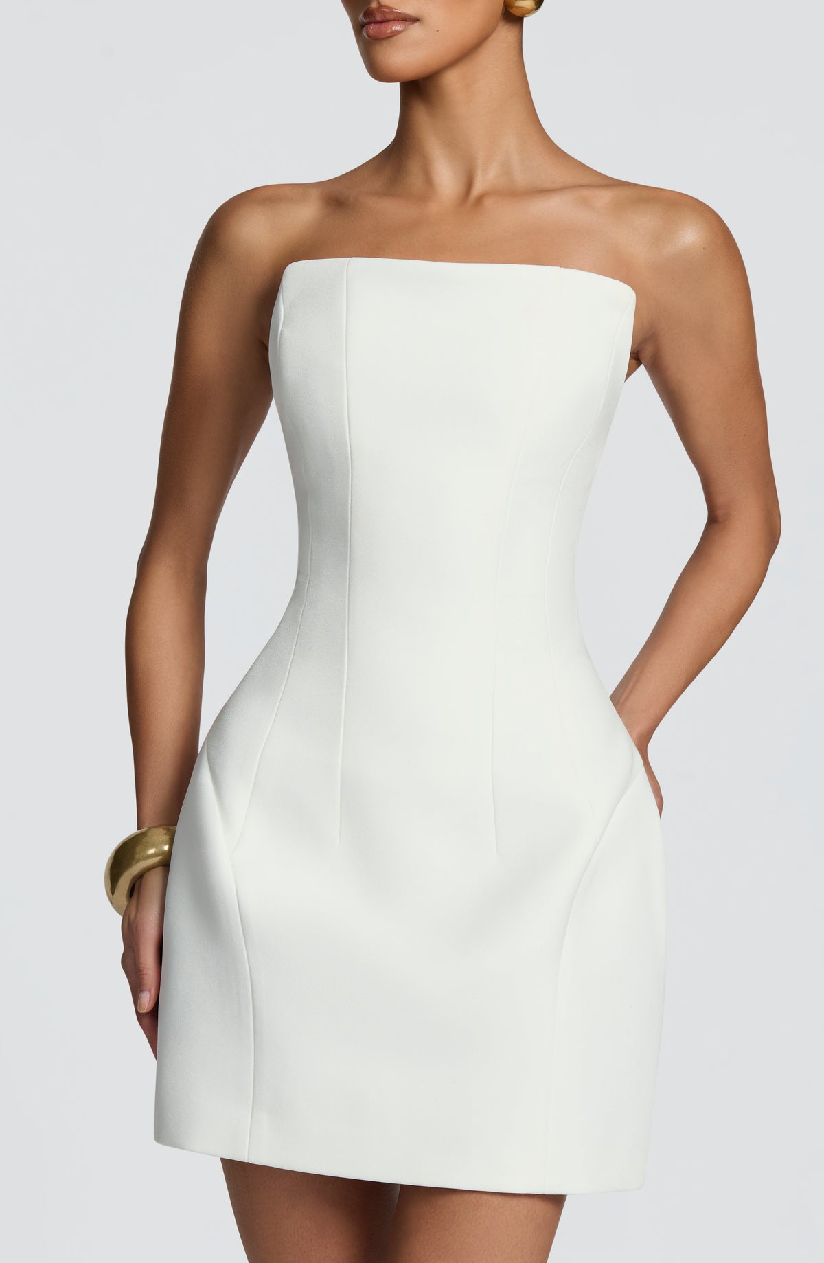 Candela™ - Vestido Corto con Corsé Marfil
