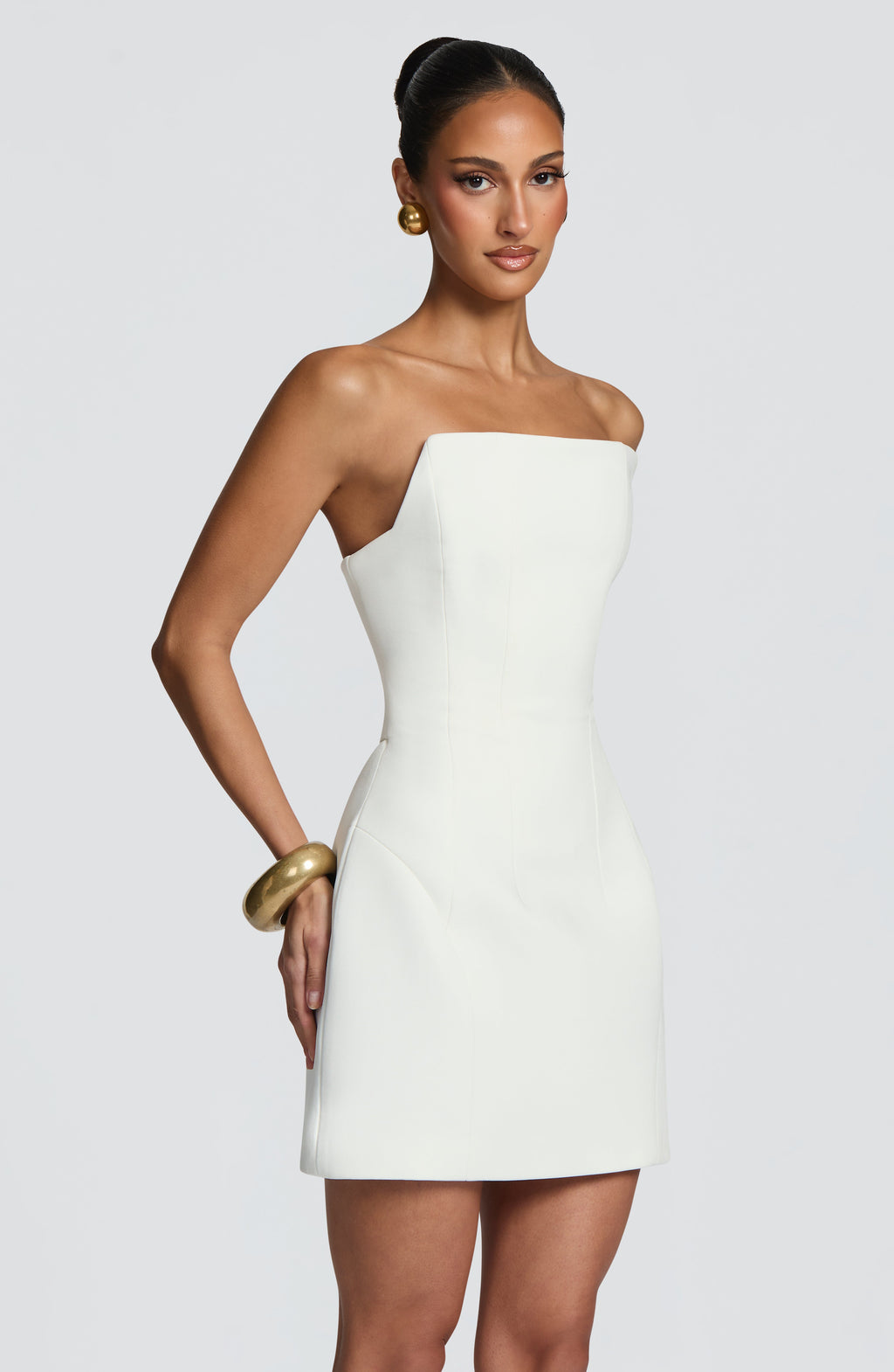Candela™ - Vestido Corto con Corsé Marfil