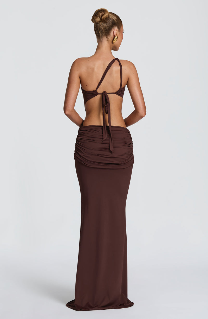 Olivia™ - Vestido Largo de Punto Ciruela
