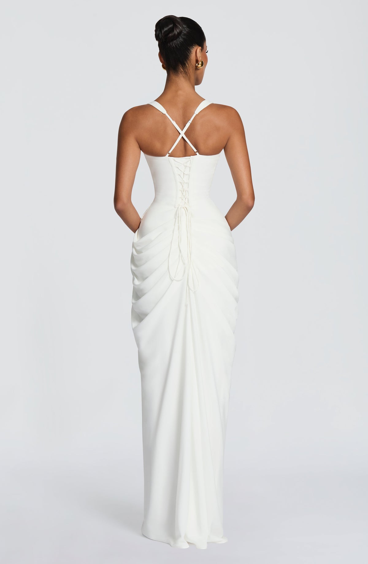 Elisa™ - Vestido Largo de Chifón Marfil