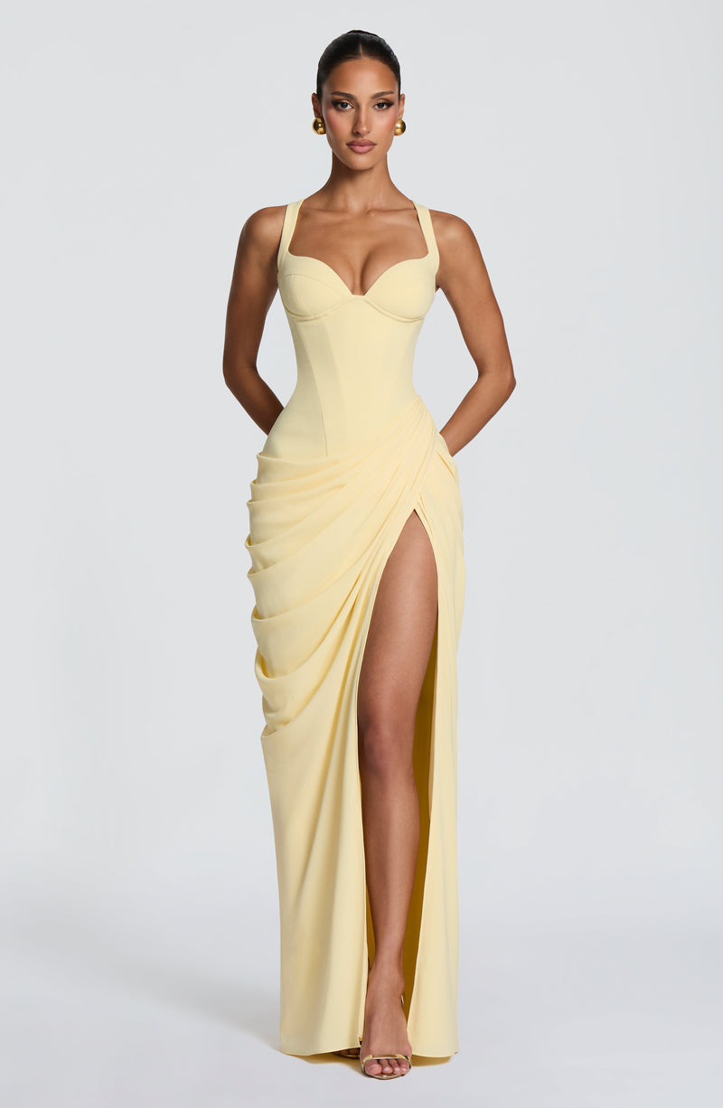 Elisa™ - Vestido Largo de Chifón Limón