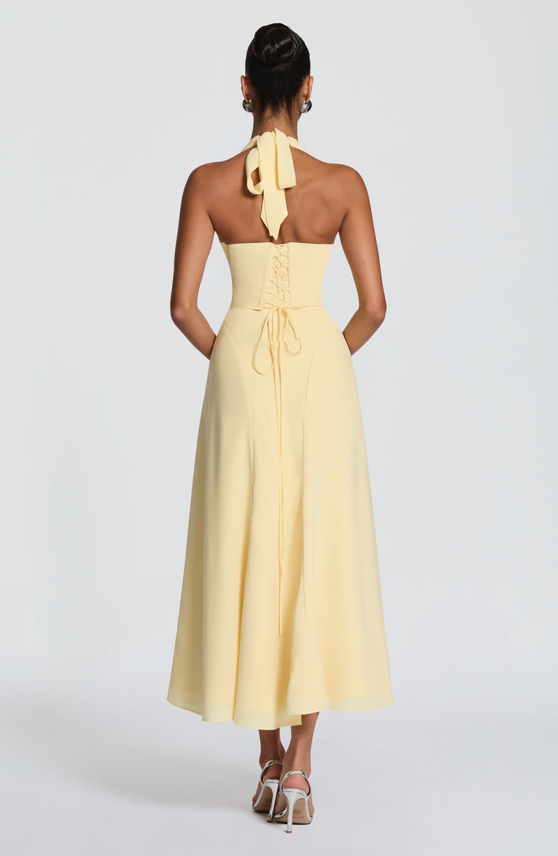 Helena™ - Vestido Midi de Chifón Limón