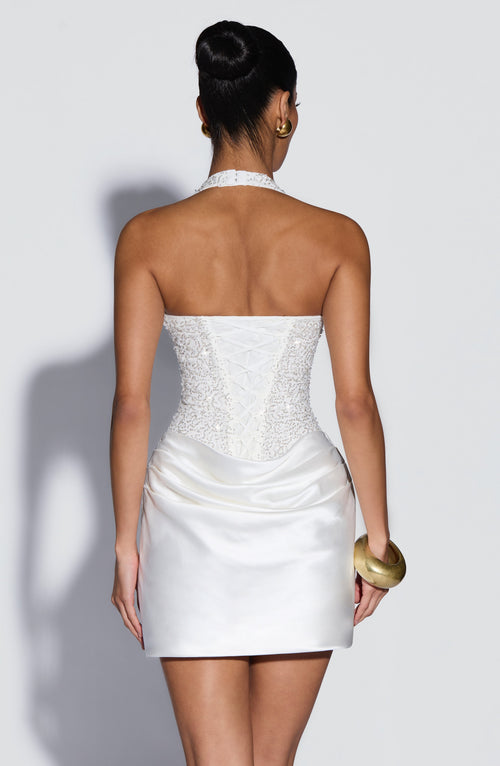 Adriana™ - Vestido Corto Bordado Marfil