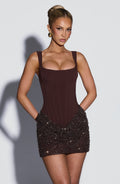 Yaiza™ - Vestido Corto de Tul Ciruela
