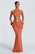 Aitana™ - Vestido Largo con Herrajes Naranja