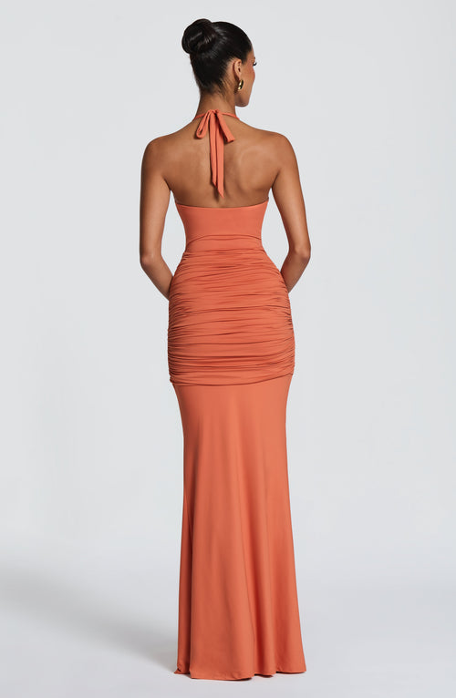 Aitana™ - Vestido Largo con Herrajes Naranja