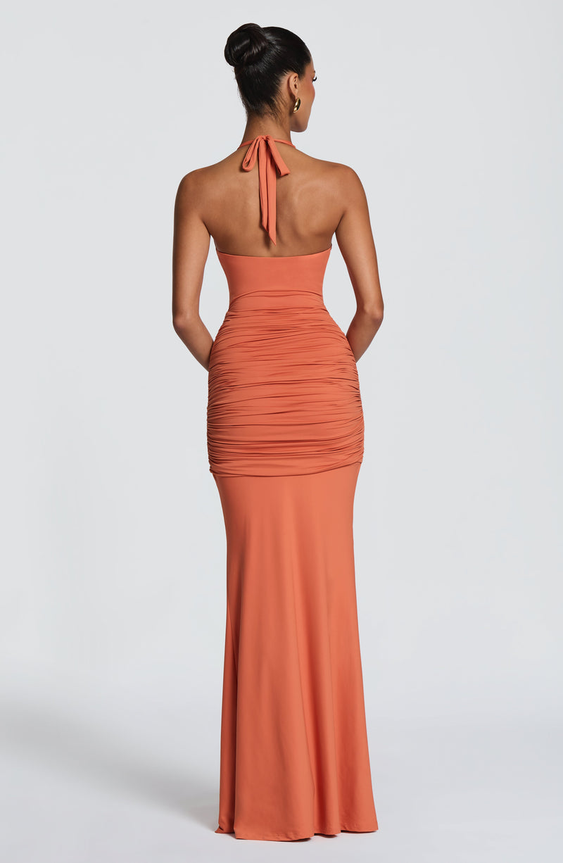 Aitana™ - Vestido Largo con Herrajes Naranja