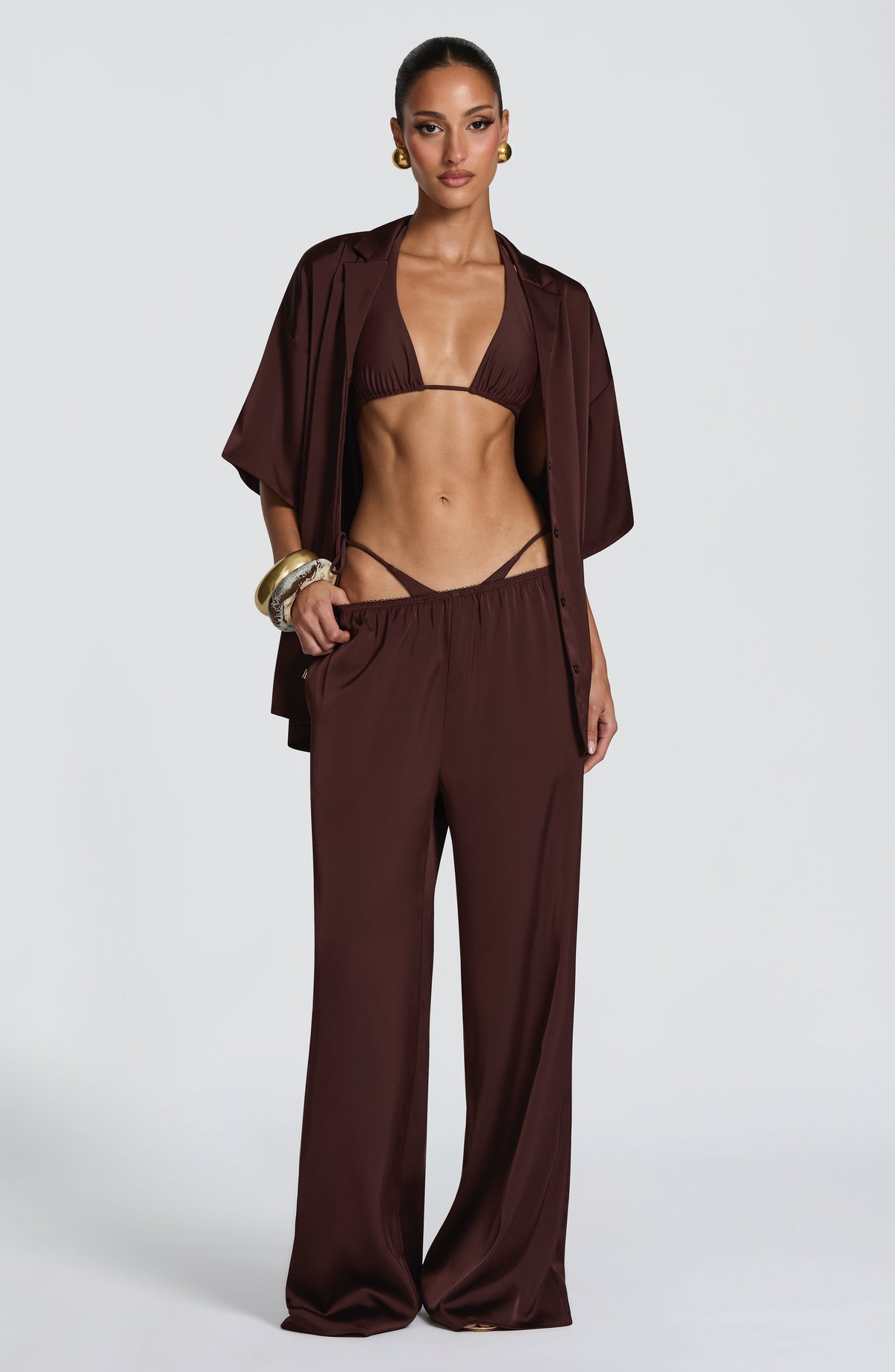 Soraya™ - Pantalón Palazzo de Satén