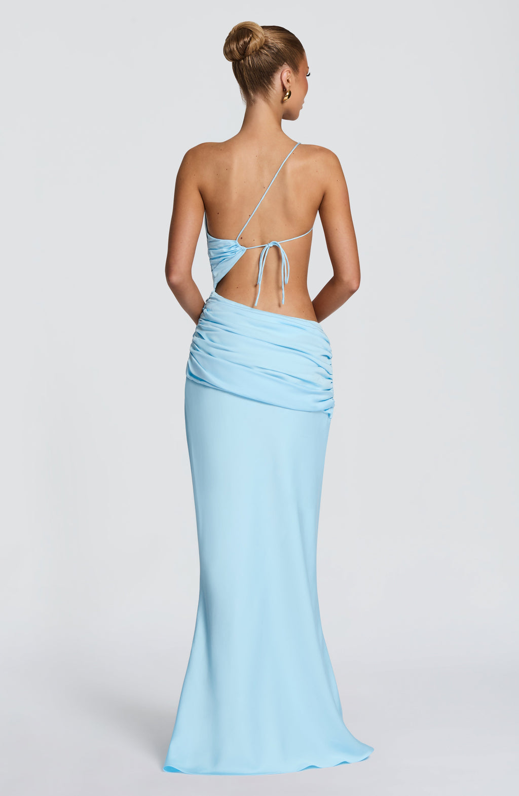 Marina™ - Vestido Largo Asimétrico Celeste