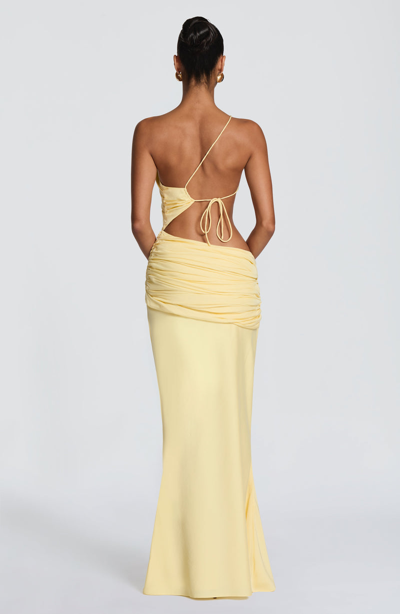 Marina™ - Vestido Largo Asimétrico Limón
