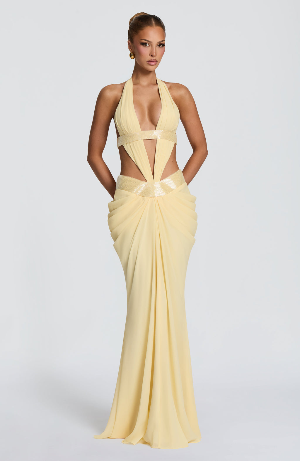 Sofía™ - Vestido Largo de Chifón Limón